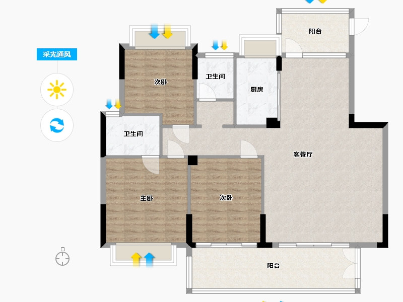 江西省-吉安市-东山中央首府-122.00-户型库-采光通风