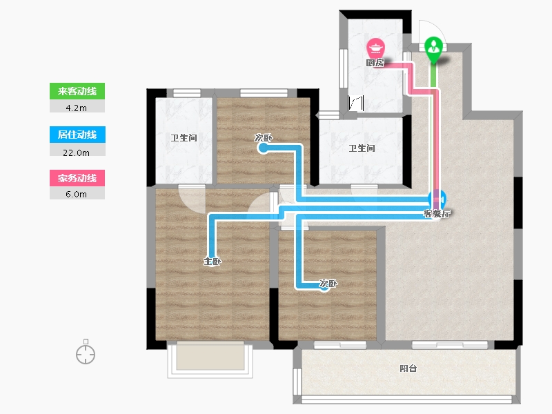 浙江省-宁波市-华璟庭-82.12-户型库-动静线