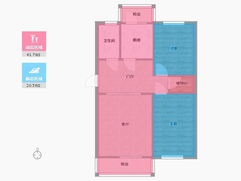 北京-北京市-郝庄家园-南区-86.65-户型库-动静分区