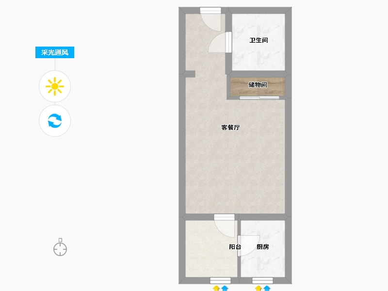 河南省-郑州市-蓝城兰园-41.00-户型库-采光通风