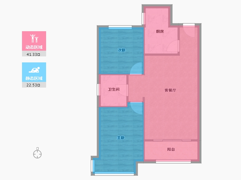 河北省-廊坊市-剑桥郡六期城堡花园-62.00-户型库-动静分区