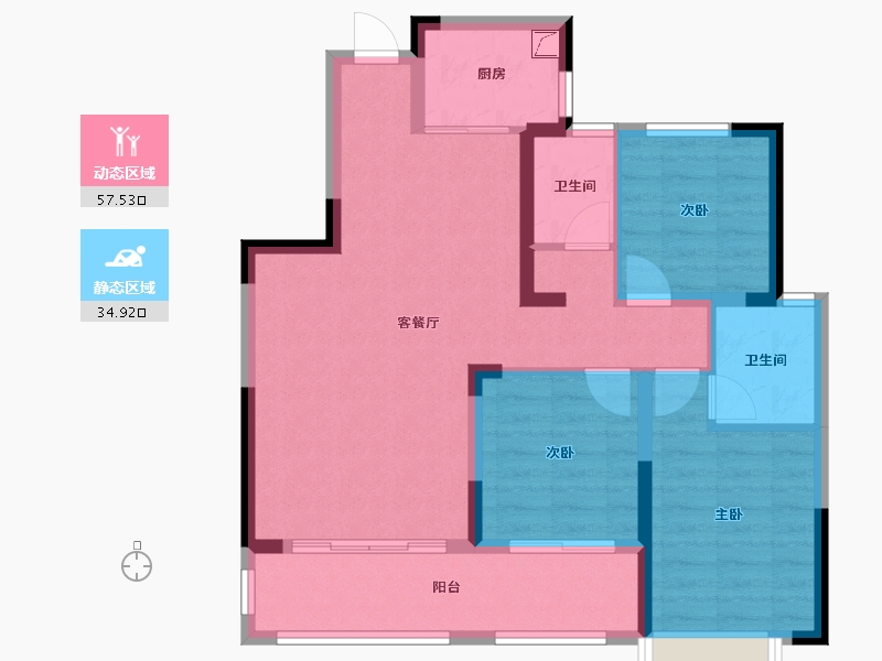 湖南省-岳阳市-荣湖城-89.00-户型库-动静分区