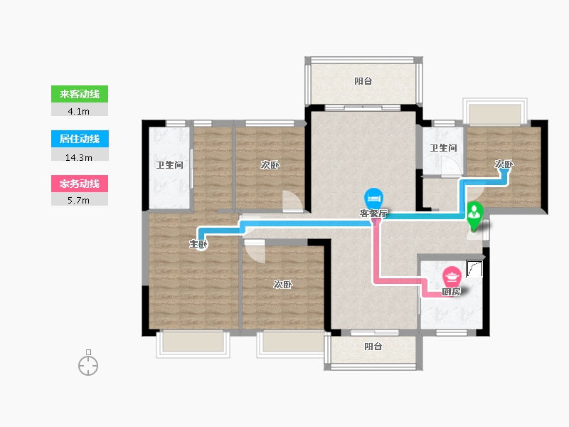 广西壮族自治区-桂林市-华润中央公园3期-118.00-户型库-动静线