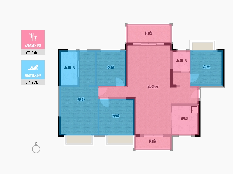 广西壮族自治区-桂林市-华润中央公园3期-118.00-户型库-动静分区