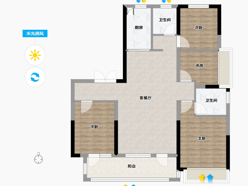 山东省-临沂市-明月郡-100.00-户型库-采光通风