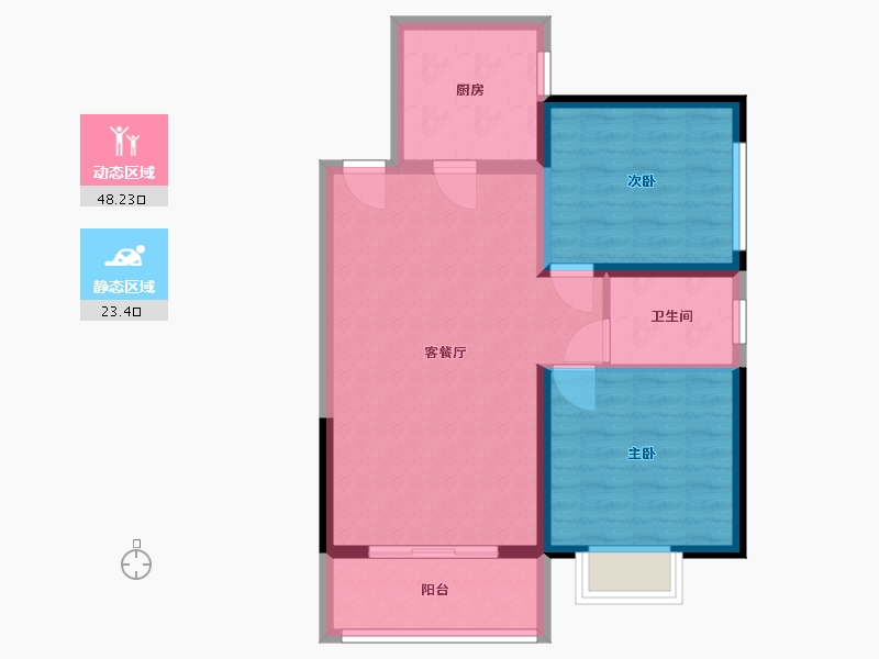 甘肃省-天水市-汉庭名苑-65.00-户型库-动静分区