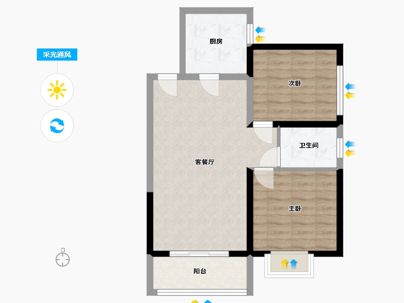 甘肃省-天水市-汉庭名苑-65.00-户型库-采光通风