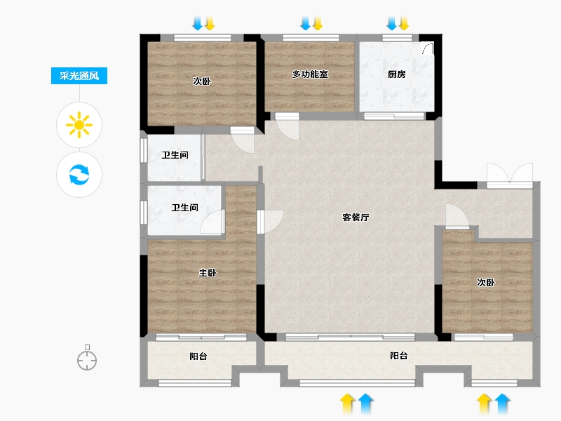 河北省-沧州市-狮城福第-150.00-户型库-采光通风