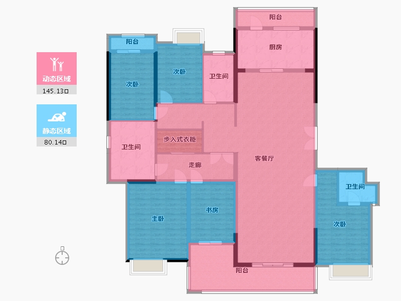 湖南省-长沙市-福天藏郡-210.00-户型库-动静分区