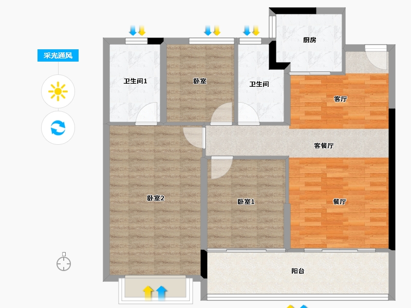 江苏省-南通市-南通金鹰世界-93.05-户型库-采光通风