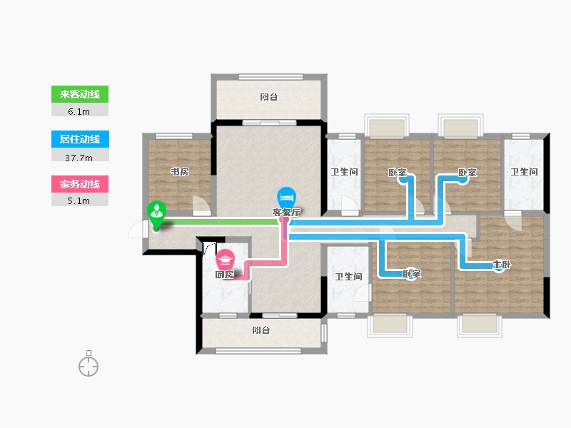 广西壮族自治区-崇左市-万象华府润府-141.00-户型库-动静线