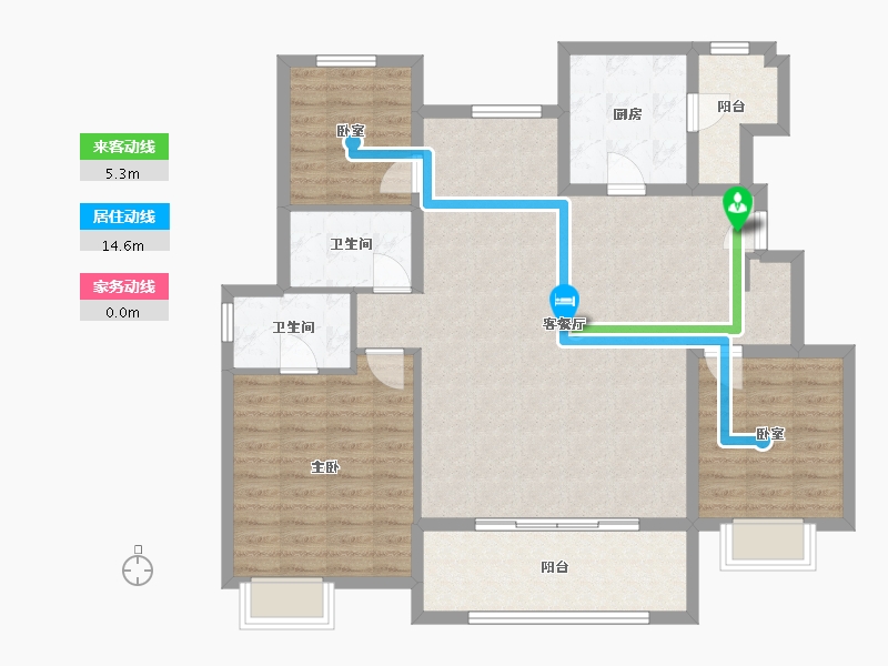 江苏省-南通市-南通万科翡翠花园-106.00-户型库-动静线