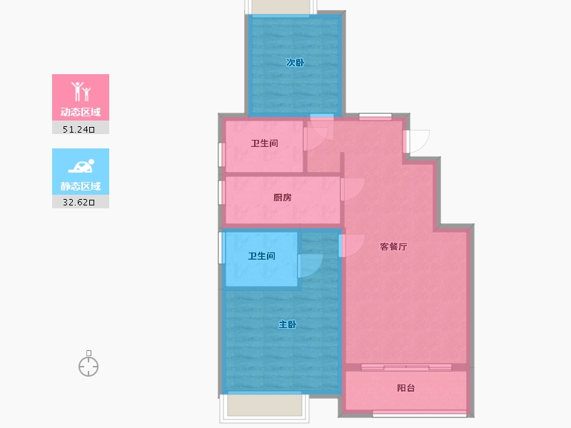 上海-上海市-荣乐水岸-75.00-户型库-动静分区