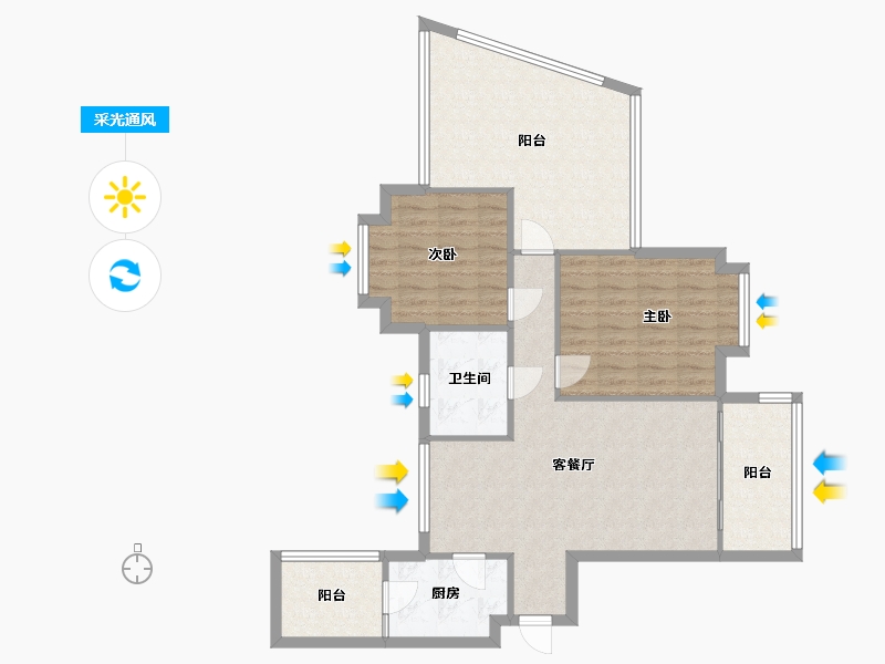 四川省-成都市-交大卡布里城-73.41-户型库-采光通风