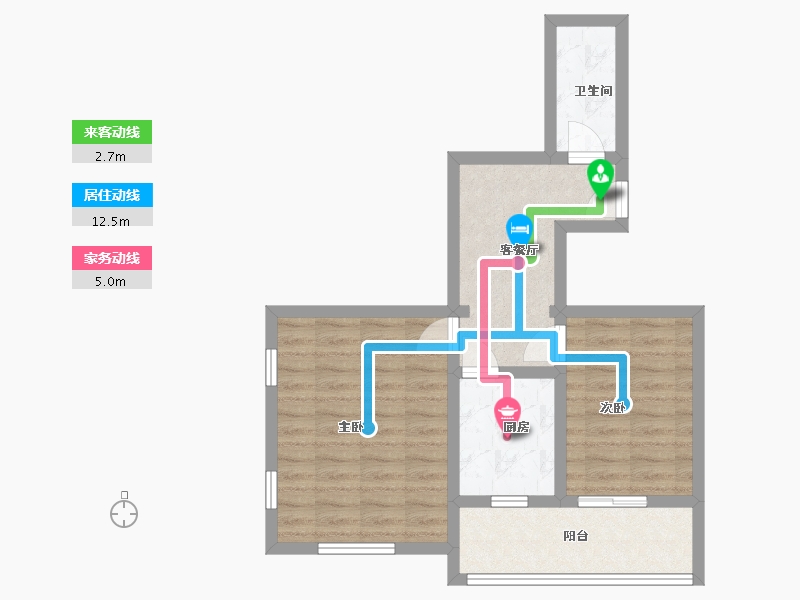 北京-北京市-芙蓉里 8 号-44.66-户型库-动静线