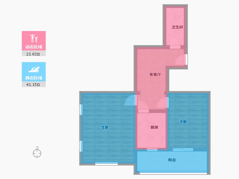 北京-北京市-芙蓉里 8 号-44.66-户型库-动静分区