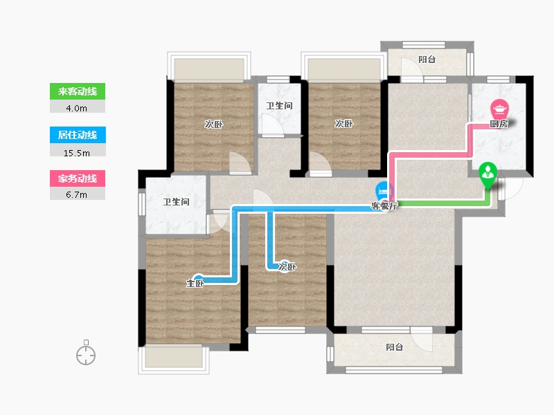 湖北省-孝感市-天伦首府-103.00-户型库-动静线