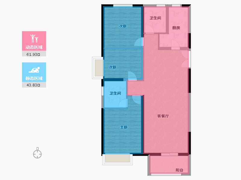 河南省-郑州市-富田九鼎公馆-95.00-户型库-动静分区