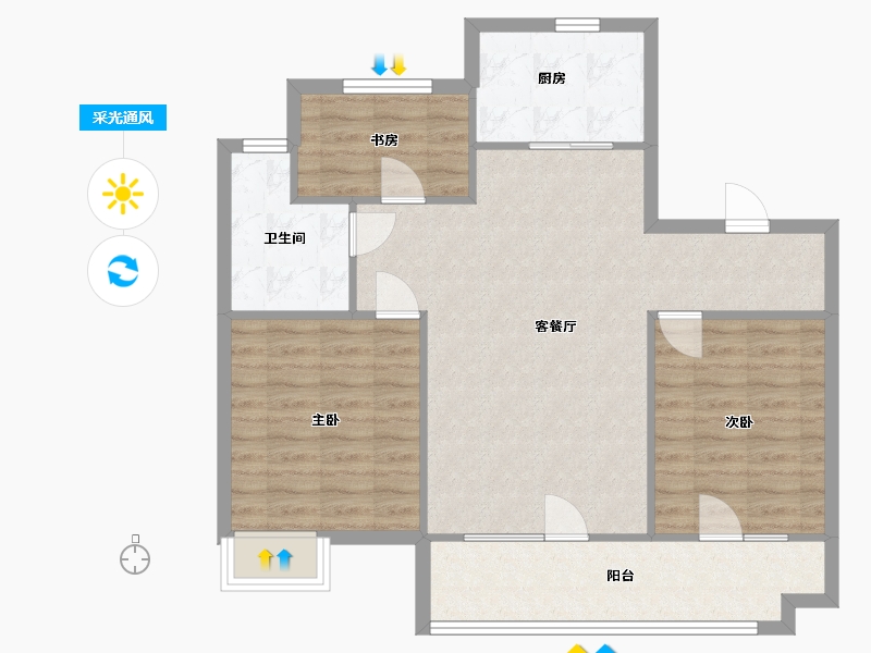 山东省-威海市-世茂雅庭-75.00-户型库-采光通风