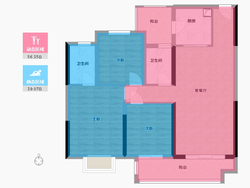 广西壮族自治区-钦州市-中梁·钦州府-87.00-户型库-动静分区