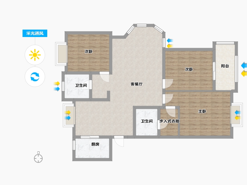 山东省-济南市-东岸嘉园-116.53-户型库-采光通风