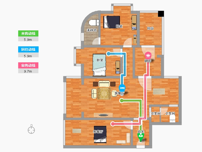 湖南省-娄底市-双峰艺芳锦绣家园-115.21-户型库-动静线