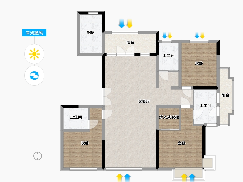 河南省-新乡市-紫云府-122.30-户型库-采光通风