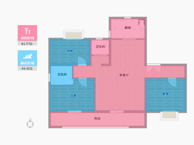 安徽省-亳州市-珍宝岛·雍景和府-118.00-户型库-动静分区