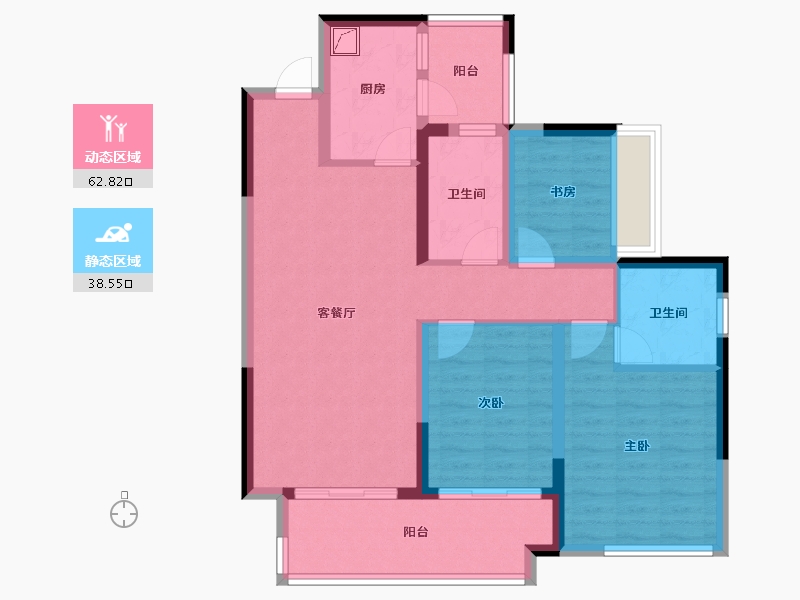 四川省-宜宾市-华润置地公园九里-89.00-户型库-动静分区