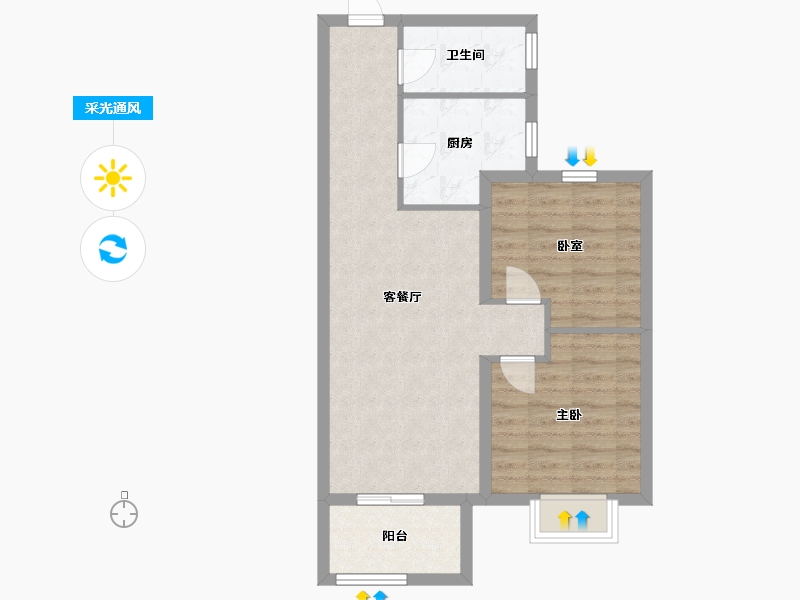 江苏省-徐州市-千禧城-65.00-户型库-采光通风