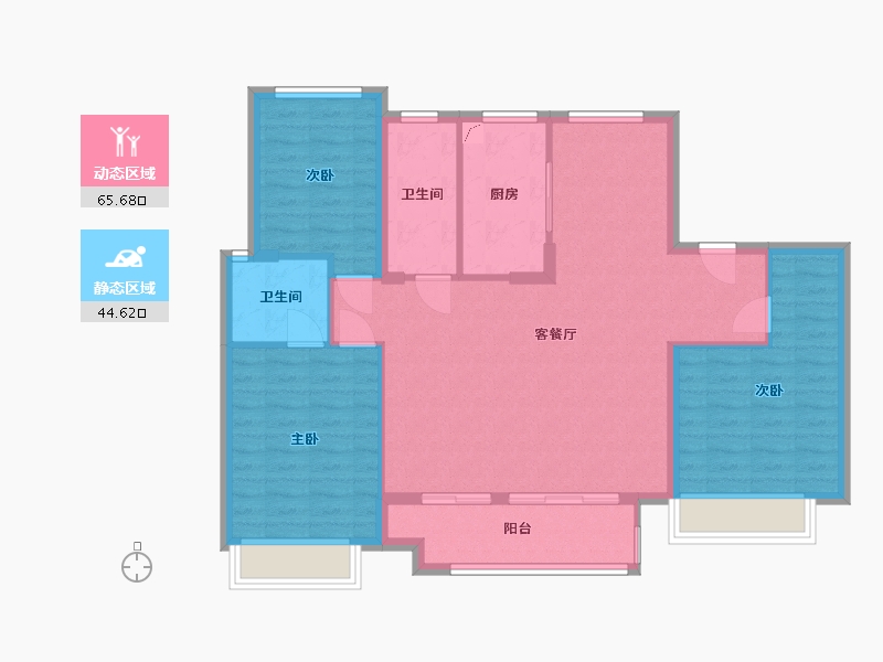 江苏省-连云港市-金辉·优步花园-100.00-户型库-动静分区