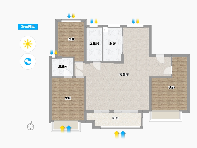 江苏省-连云港市-金辉·优步花园-100.00-户型库-采光通风