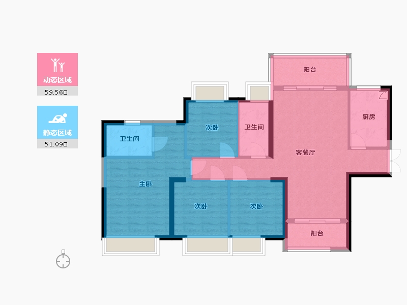 湖南省-娄底市-宁邦国际-130.00-户型库-动静分区