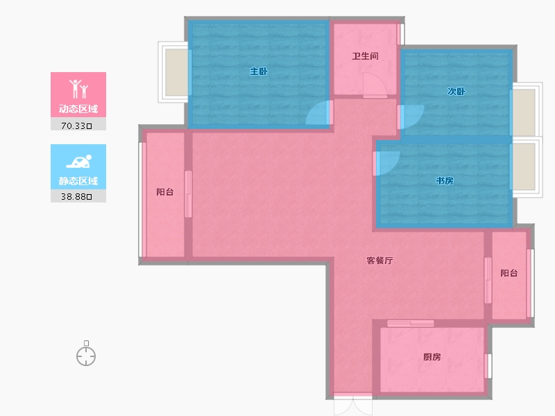 江苏省-无锡市-中邦城市花园-107.00-户型库-动静分区