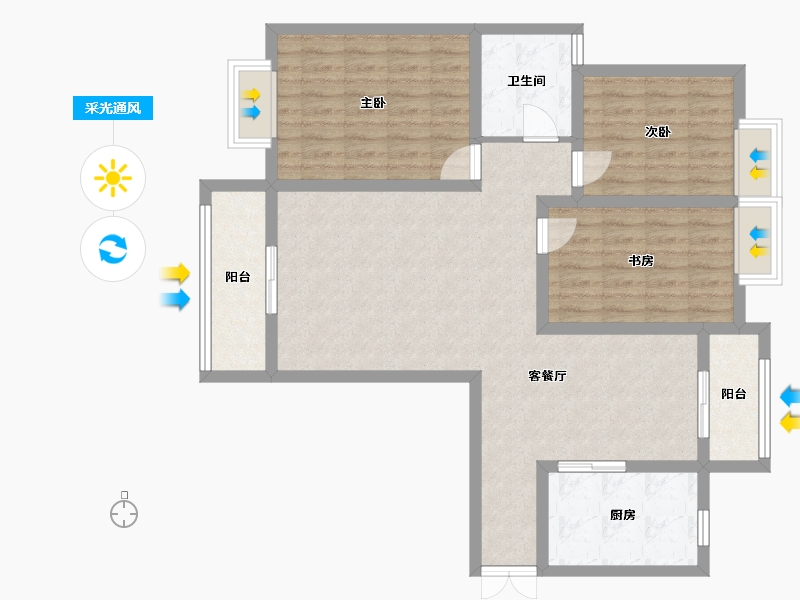 江苏省-无锡市-中邦城市花园-107.00-户型库-采光通风