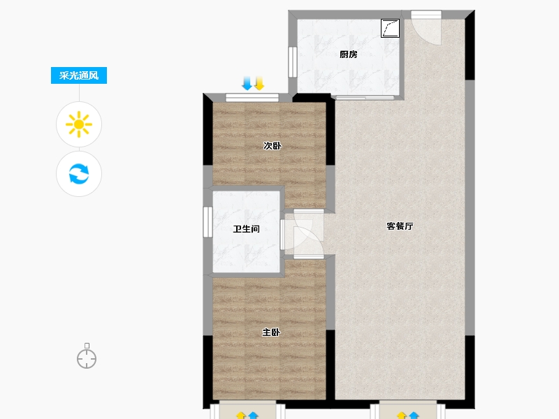 河北省-保定市-碧桂园-65.00-户型库-采光通风