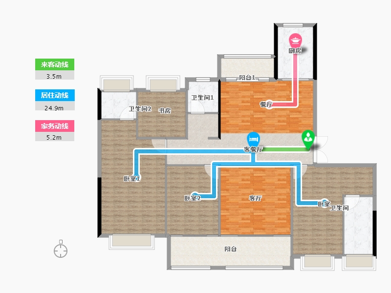 江苏省-南通市-银洲·蝶湖中心悦府-196.96-户型库-动静线