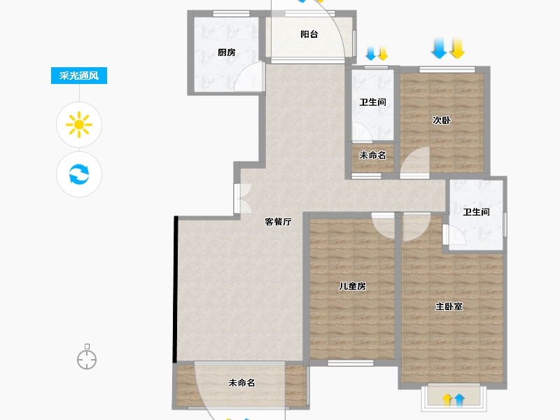 云南省-昆明市-石林学府家园-138.98-户型库-采光通风