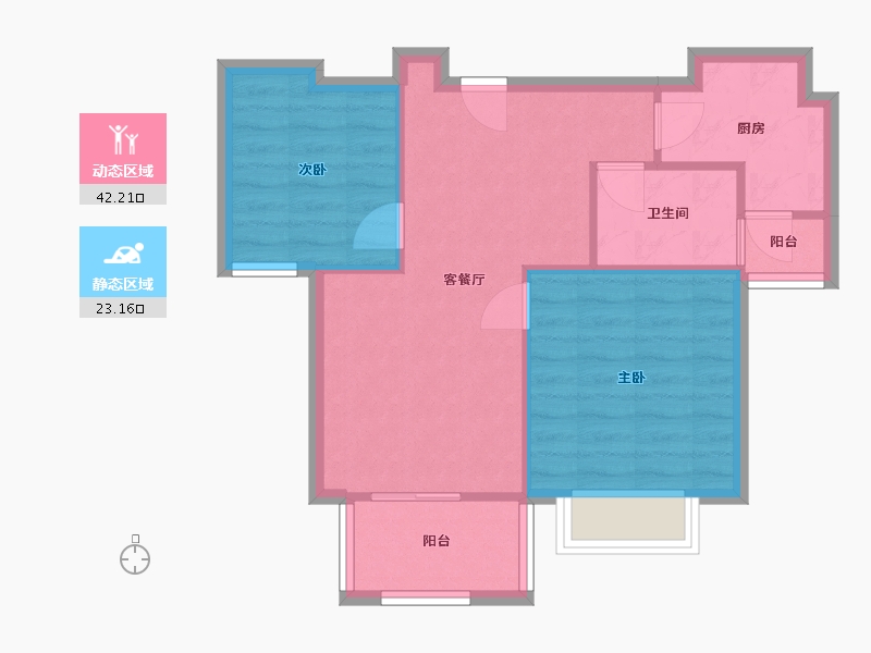 江苏省-苏州市-富隆花园-88.00-户型库-动静分区