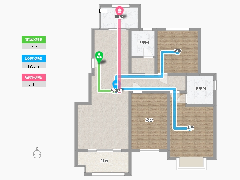 山东省-临沂市-翔龙清河苑-108.00-户型库-动静线