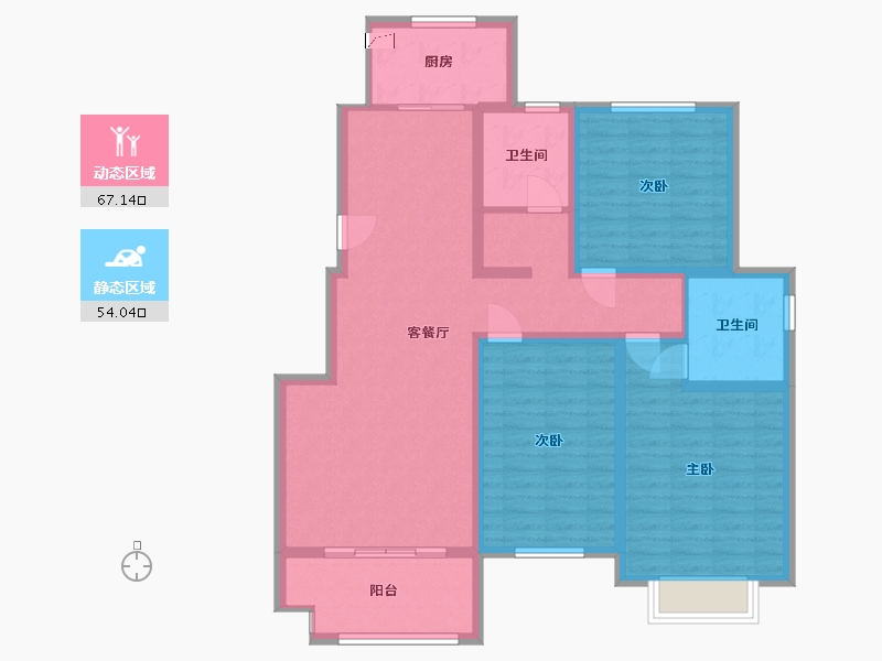 山东省-临沂市-翔龙清河苑-108.00-户型库-动静分区