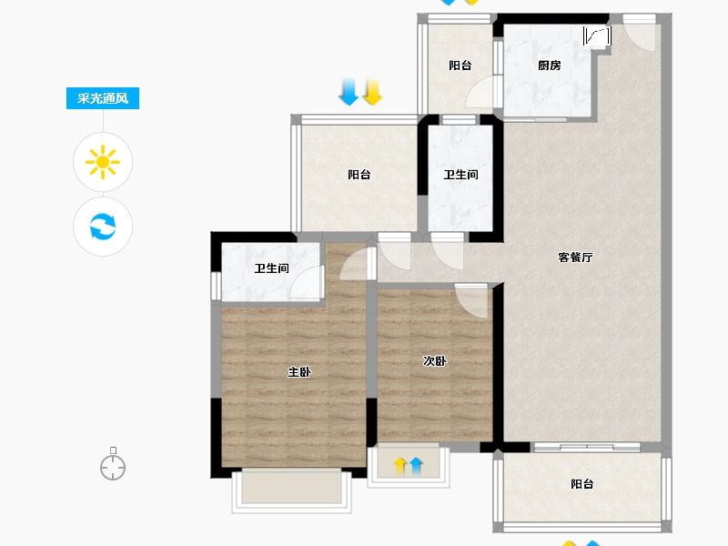 广西壮族自治区-玉林市-玉林奥园康城-88.00-户型库-采光通风