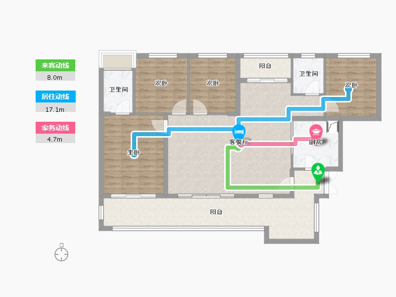 贵州省-铜仁市-多维国际-118.00-户型库-动静线