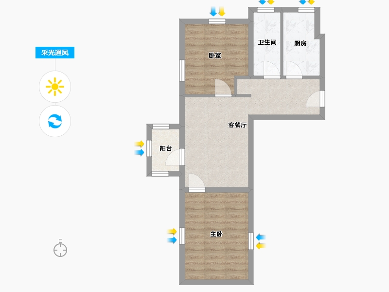北京-北京市-阜南小区-56.80-户型库-采光通风