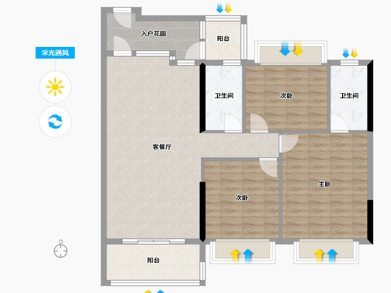 广东省-阳江市-泓景苑-98.00-户型库-采光通风