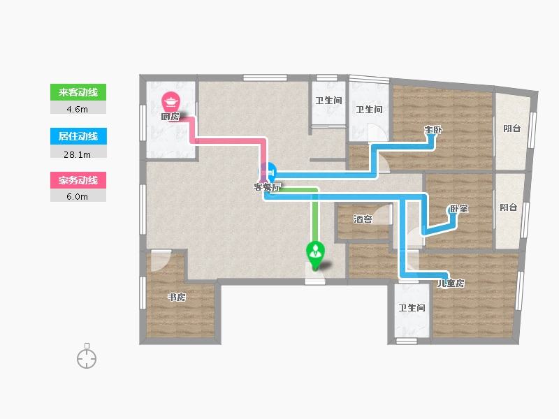 福建省-龙岩市-福江小区-130.00-户型库-动静线