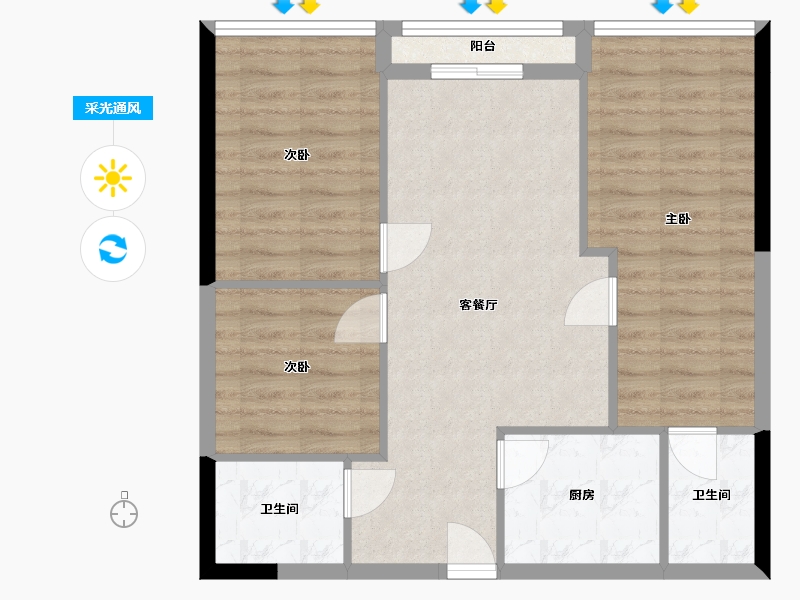 广东省-东莞市-碧桂园苹果-106.00-户型库-采光通风