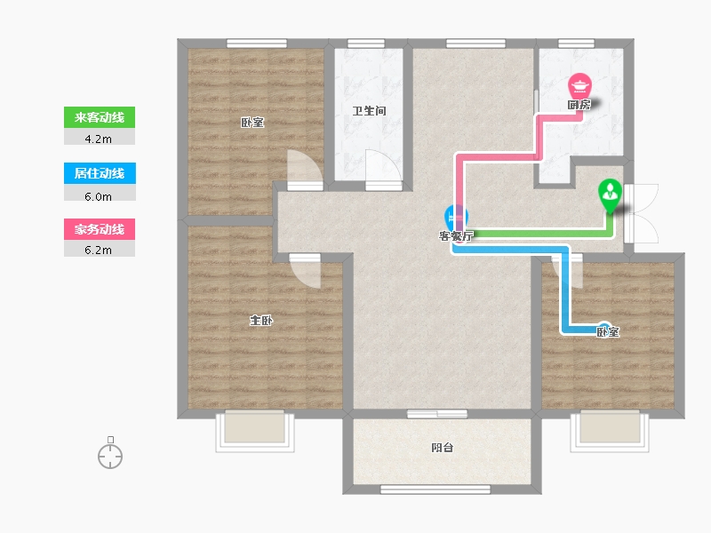 河北省-邯郸市-荣盛公园印象-107.00-户型库-动静线