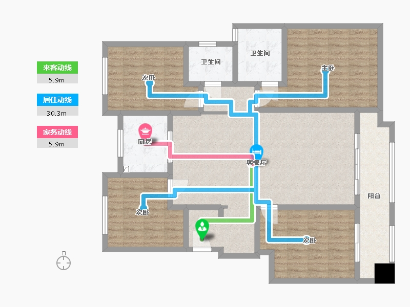 山东省-聊城市-中梁·国宾府-123.00-户型库-动静线