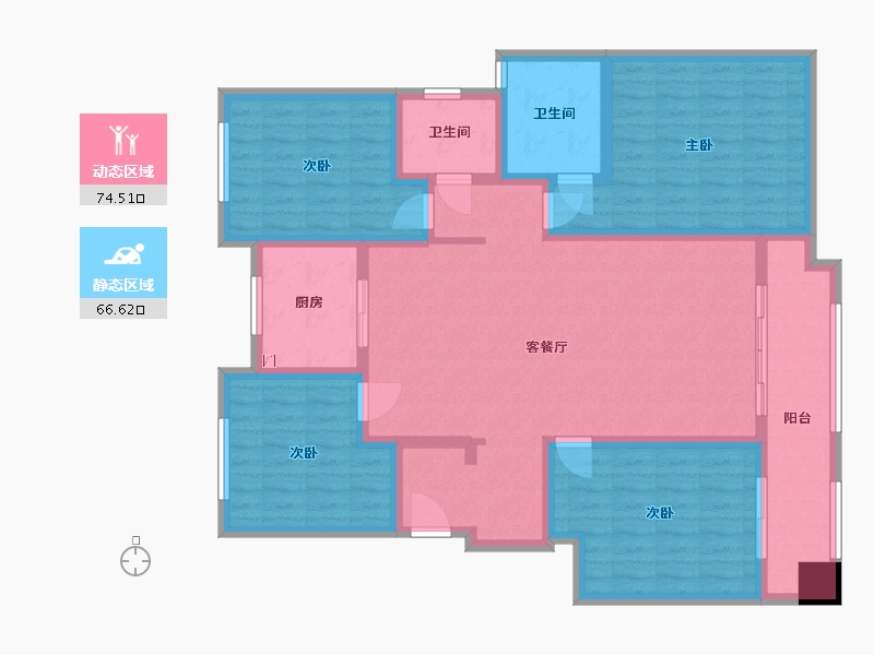 山东省-聊城市-中梁·国宾府-123.00-户型库-动静分区